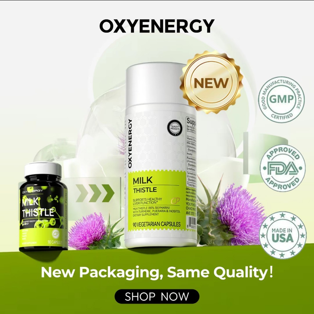 2 BOTTLES—Milk Thistle Liver Detox Supplement – 300mg Silymarin – OXYENERGY+