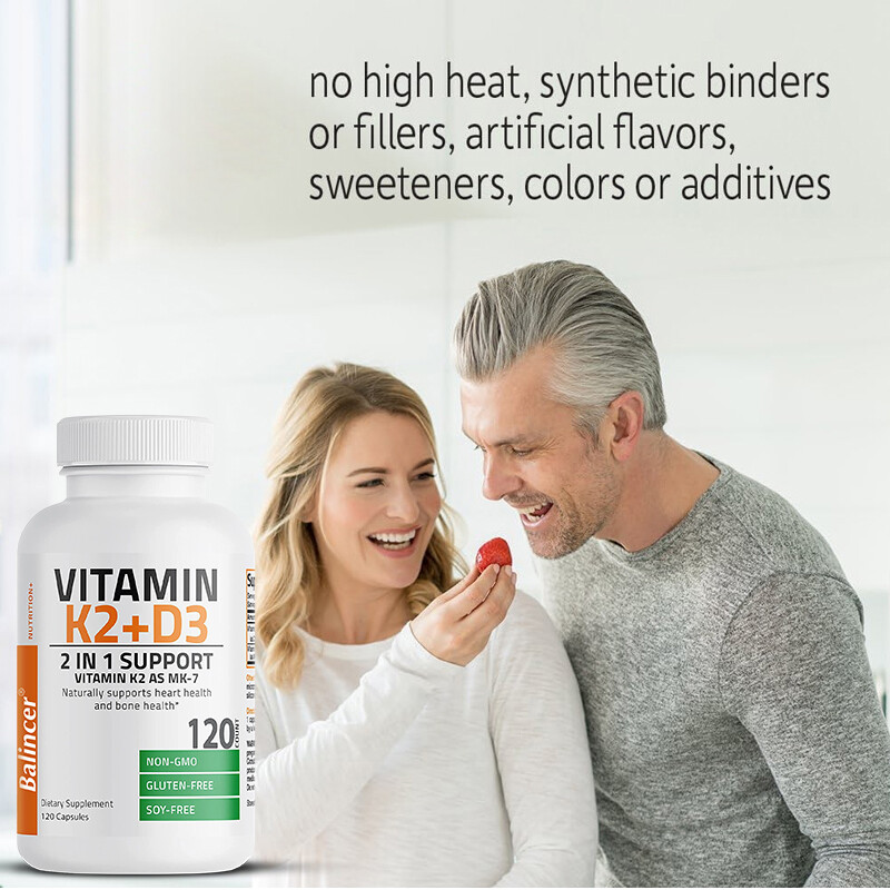 Vitamin K2 (MK7) + D3 Extra Strength Bone & Heart Health Non GMO, 30/60/120 Caps