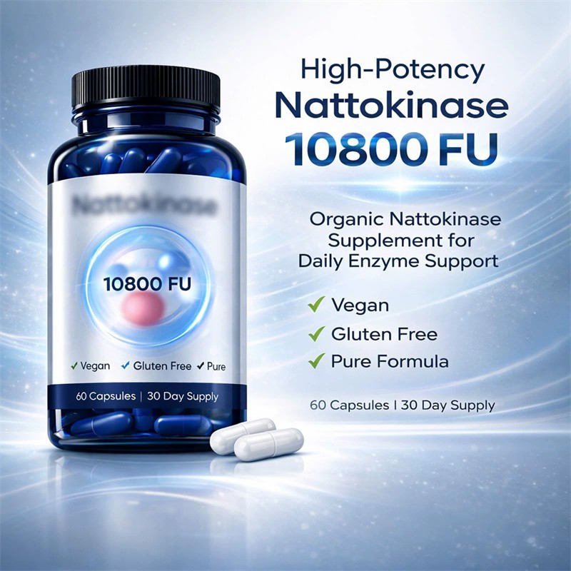 3PCS Nattokinase Supplement – 10800 FU 60 Capsules Per Serving Heart Circulation