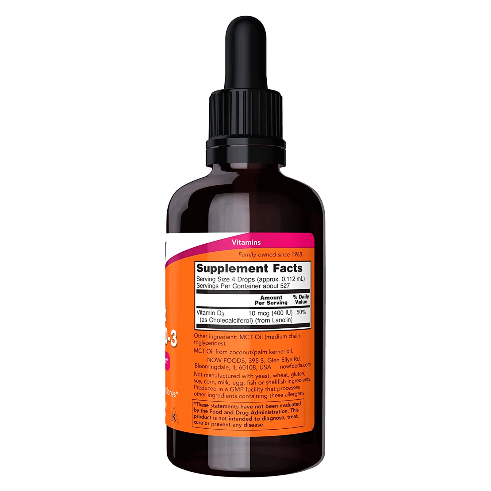 NOW FOODS Vitamin D-3 Liquid 2 fl oz