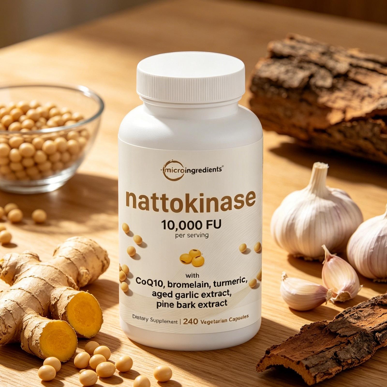 Micro – Ingredients Nattokinase 10,000 FU Per Serving 240 Count (Pack of 1)