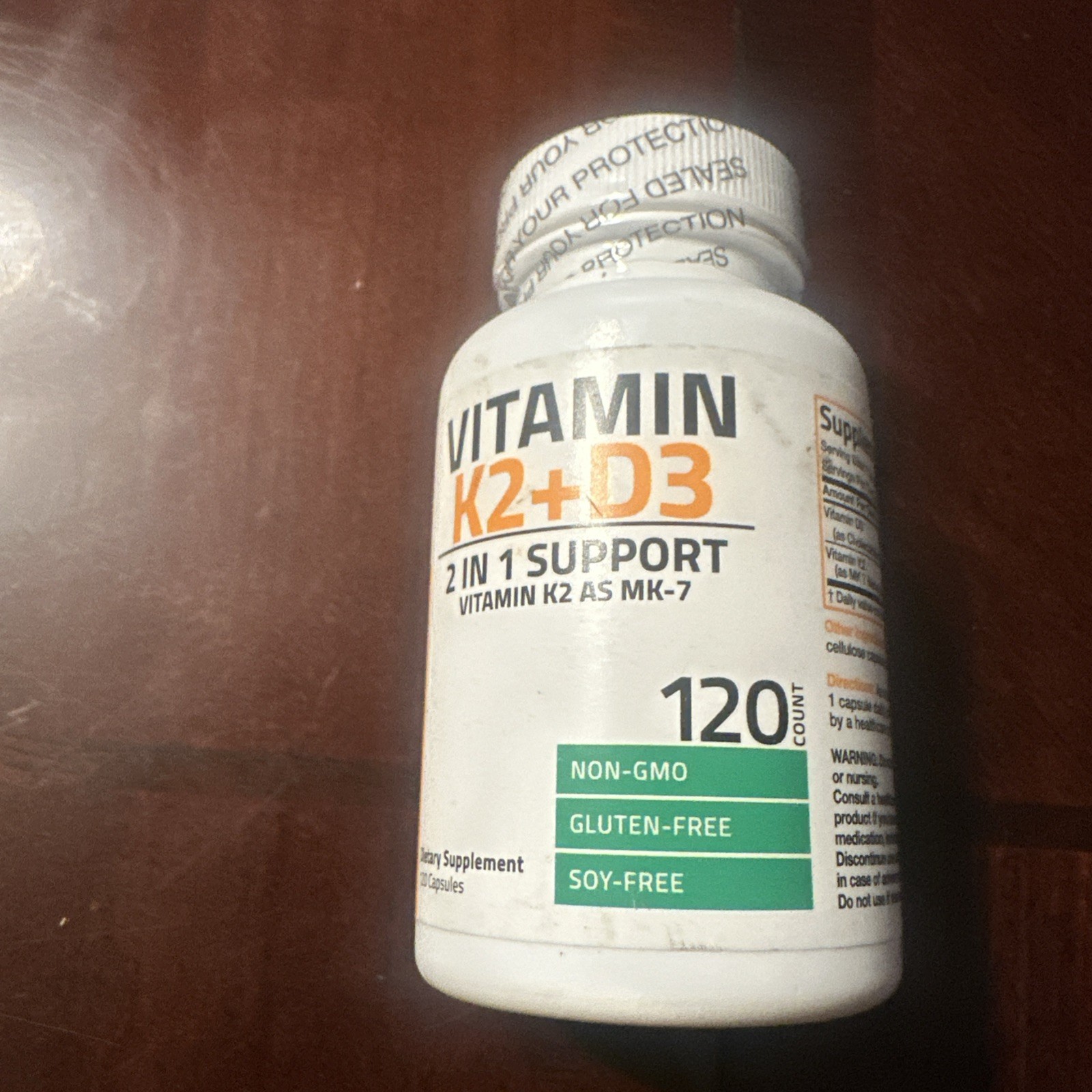 Vitamin K2 (MK7) w/ D3 Bone & Heart Health Non GMO & Gluten Free Easy to Swallow