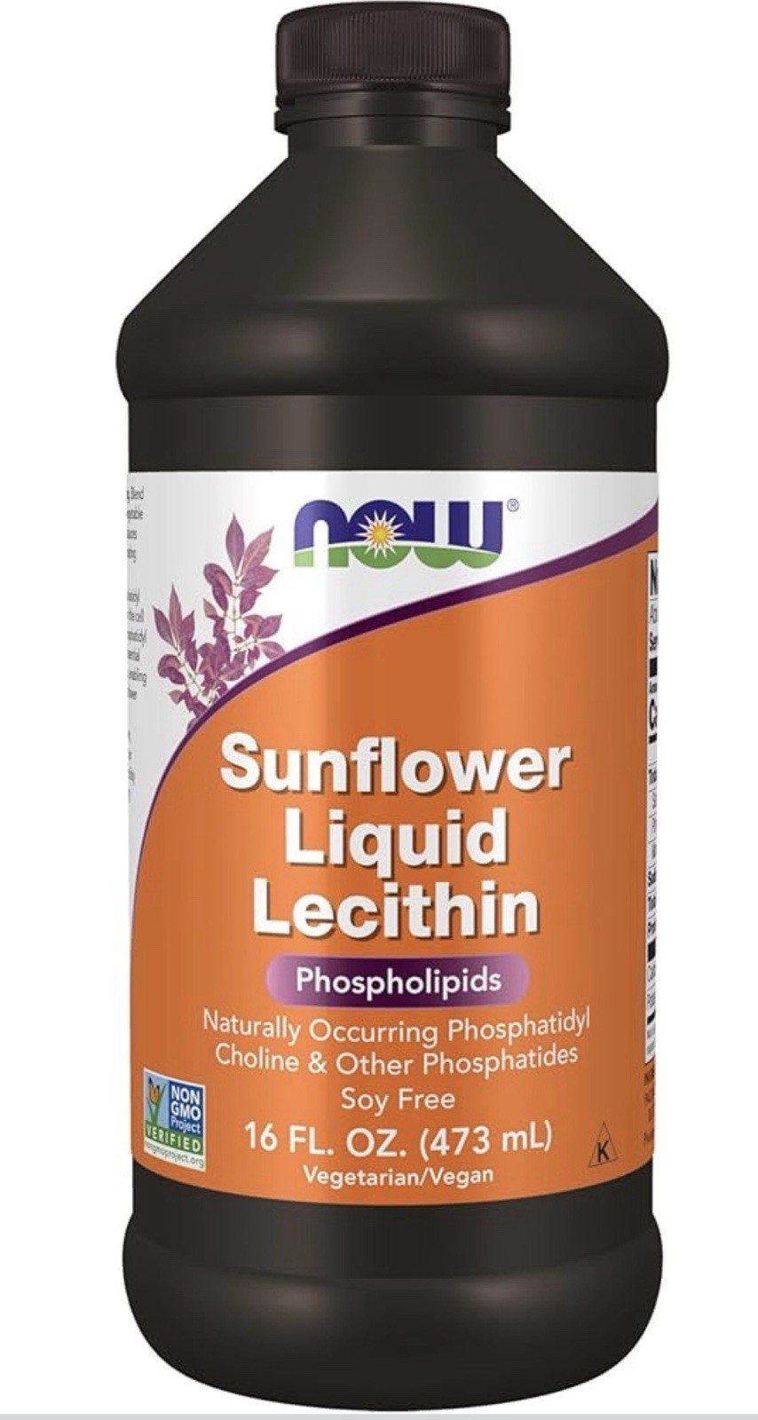 NOW FOODS SunFlower Lecithin Liquid 16oz Natural Phospholipids Fresh Exp. 1/2030
