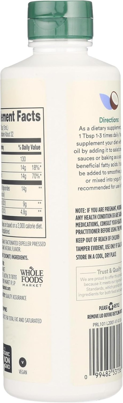 Organic Vanilla MCT Oil – 16 Fl Oz, & Non-GMO