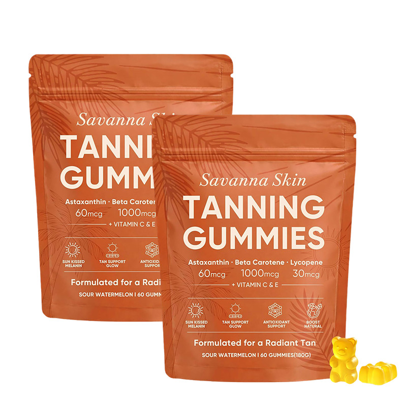 Savanna Skin Tanning with Gummies, Vitamin C & E, Astaxanthin, Beta Carotene
