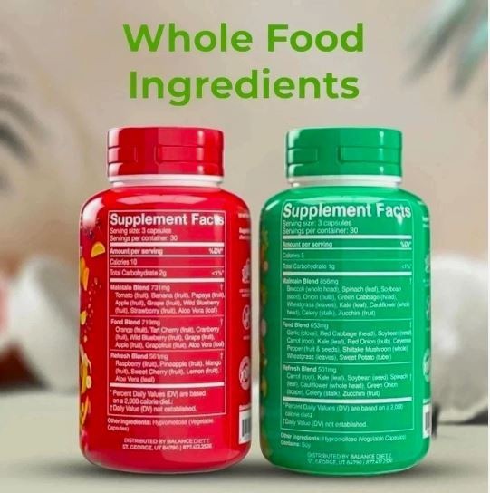 2 Packs Fruits and Veggies Supplements 180 Fruit and 180 Veggies Capsules 02/27