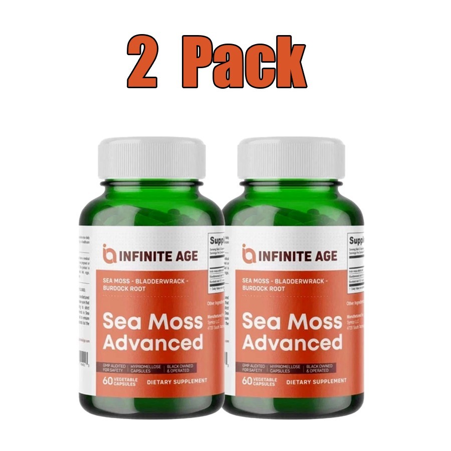 1/2/3 Pack INFINITE AGE Sea Moss Advanced 1250mg Superfood High-Potency
