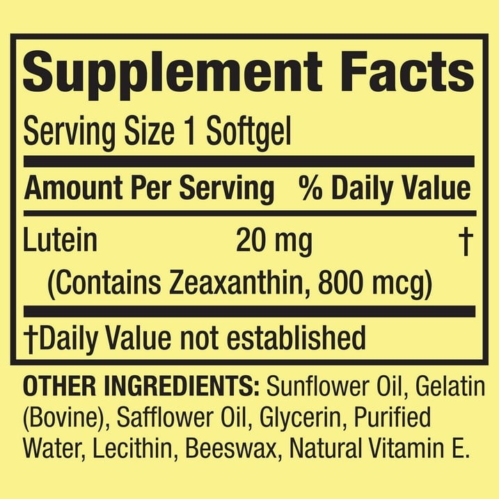 3 Pack Spring Valley Lutein with Zeaxanthin Softgels 20 mg 90 Count