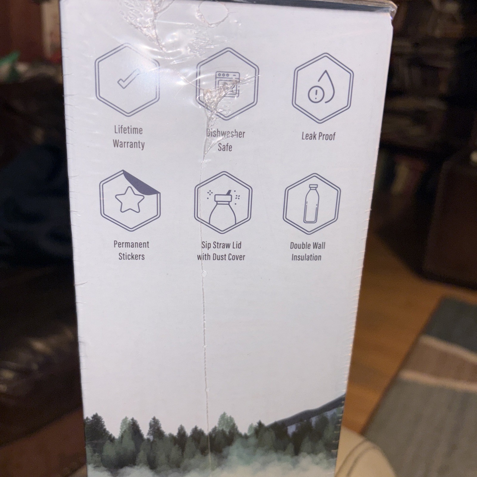 United States National Parks Water Bottle with Stickers Moonlit blue new sealed