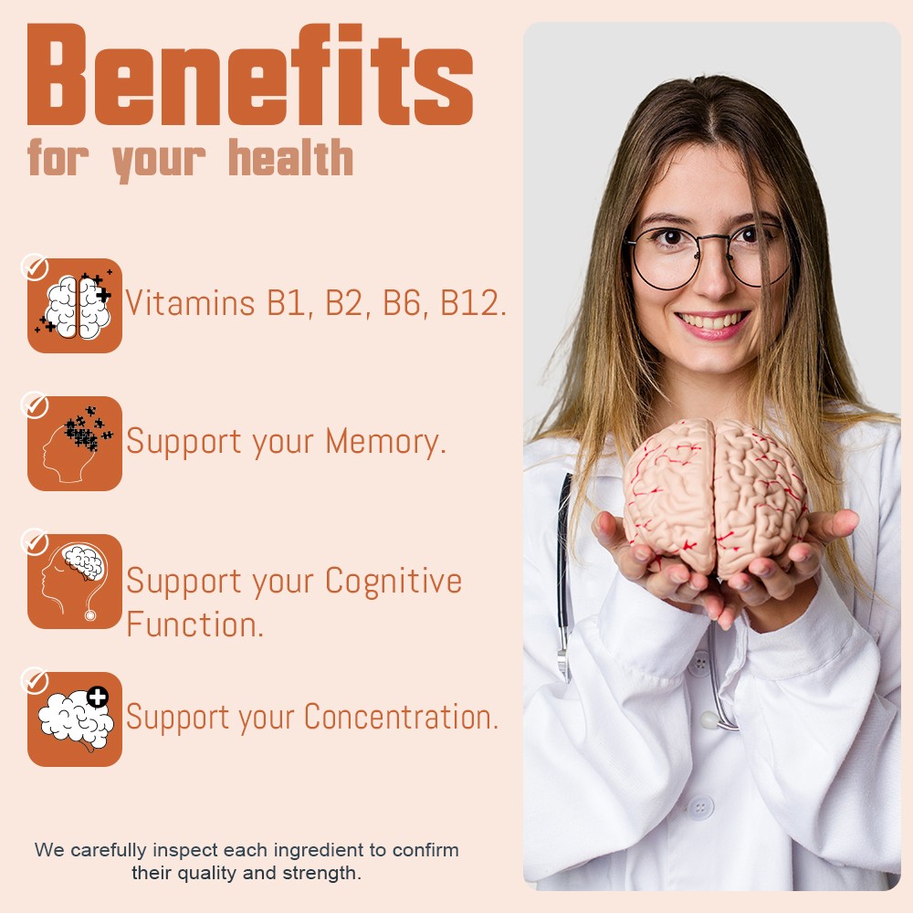 Health Dose Brain Dose 60 Capsules Mental Clarity & Natural Energy Pack of 2