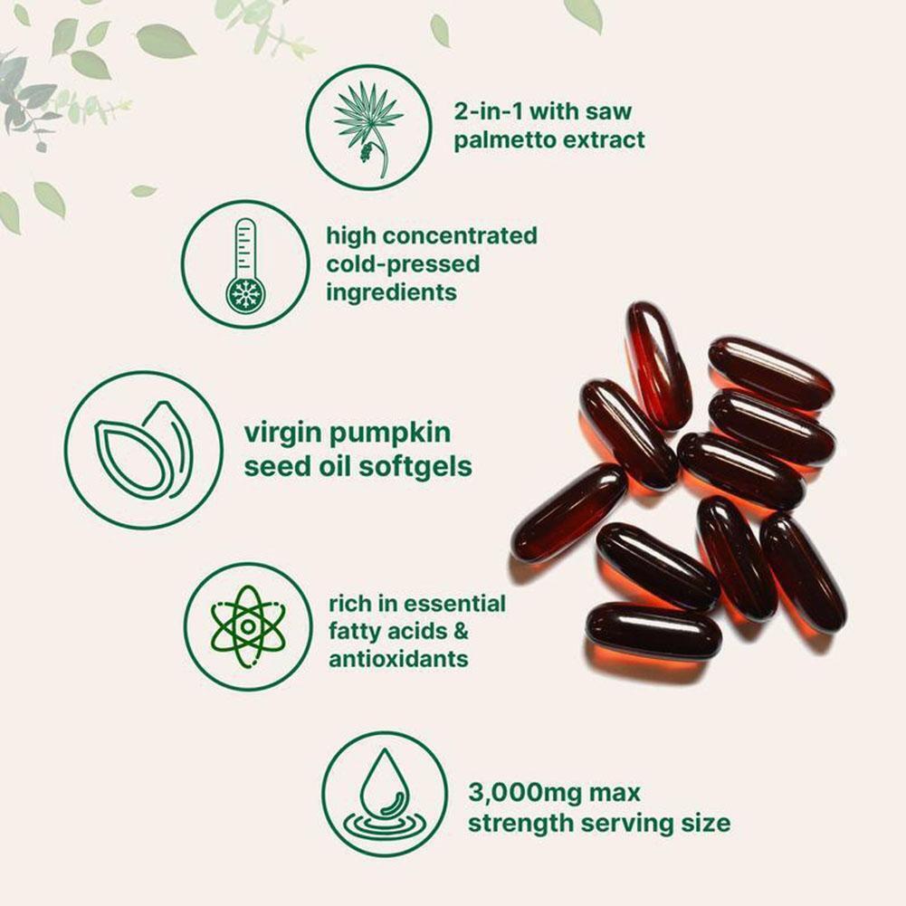 Seed Pumpkin Oil Saw Palmetto 3000 mg Per Serving -Bladder & Prostate Health