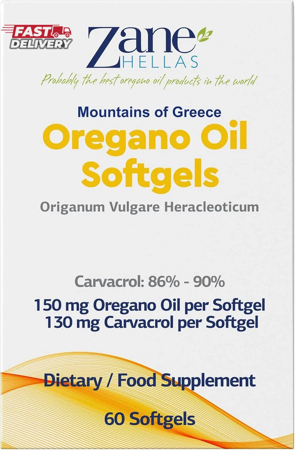 Zane Hellas 130 Mg Carvacrol – 150 Mg Oregano Oil per Softgel. World Highest Con