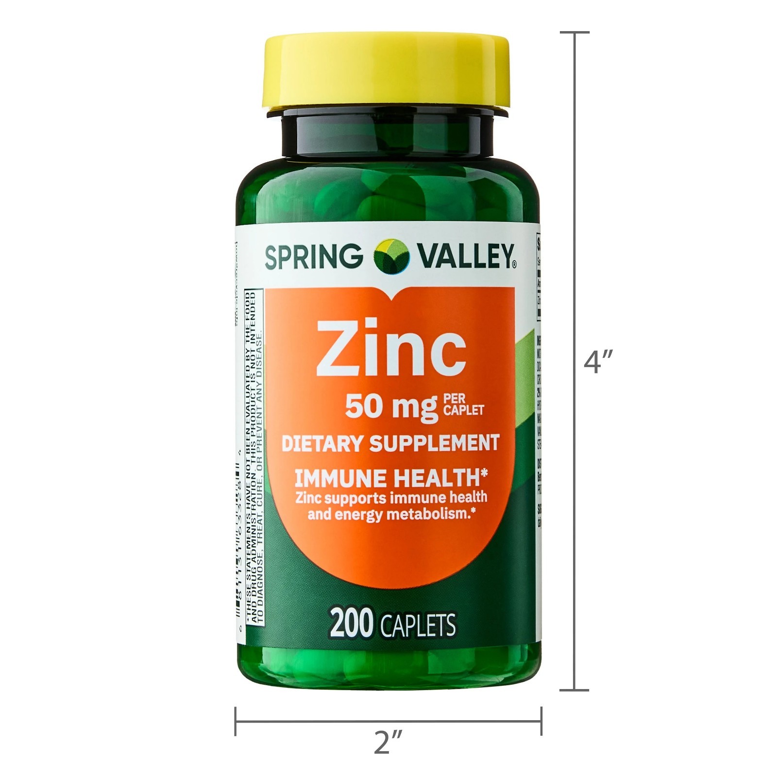 2 pack Spring Valley Zinc 50mg Caplets- 200 Count new free shipping