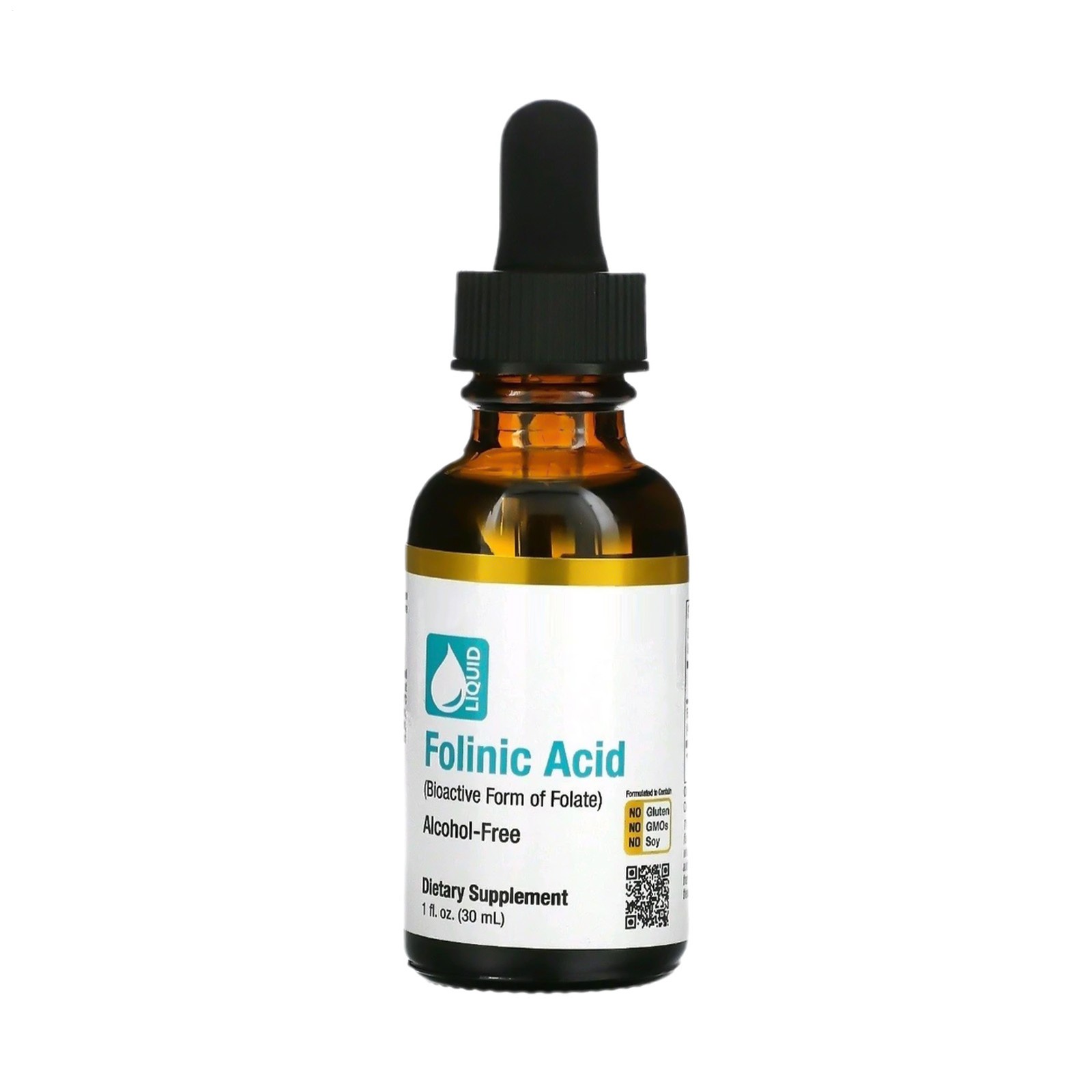 Professional Gold California Nutrition Folinic Acid Alcohol 1 FL Oz (30 Ml) – Lo