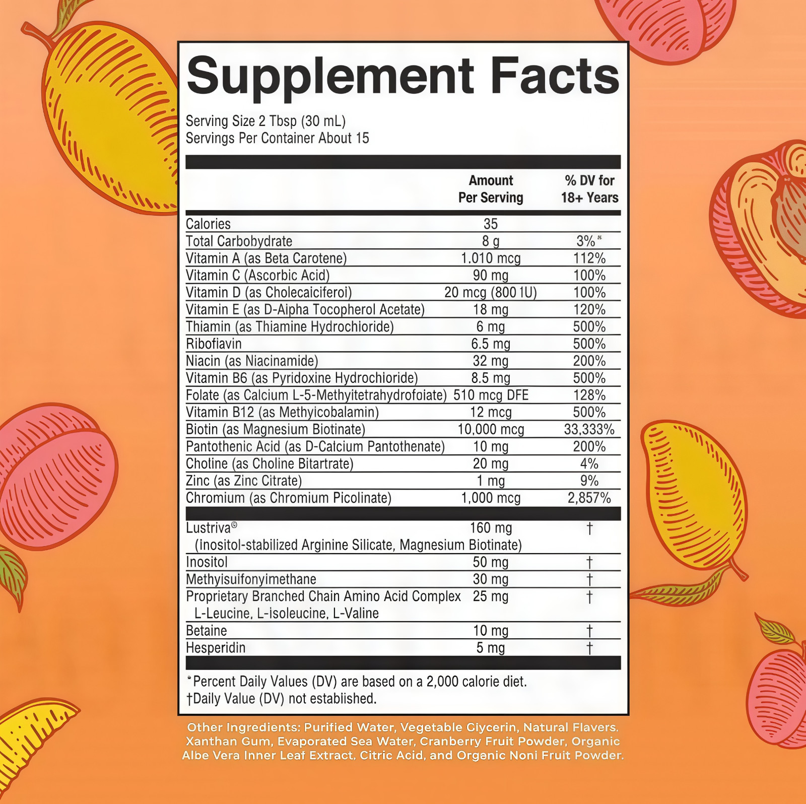 Mary Ruth’s Multivitamin + Hair Growth | 3 Pack | Peach Mango 15.22 oz brand..-+