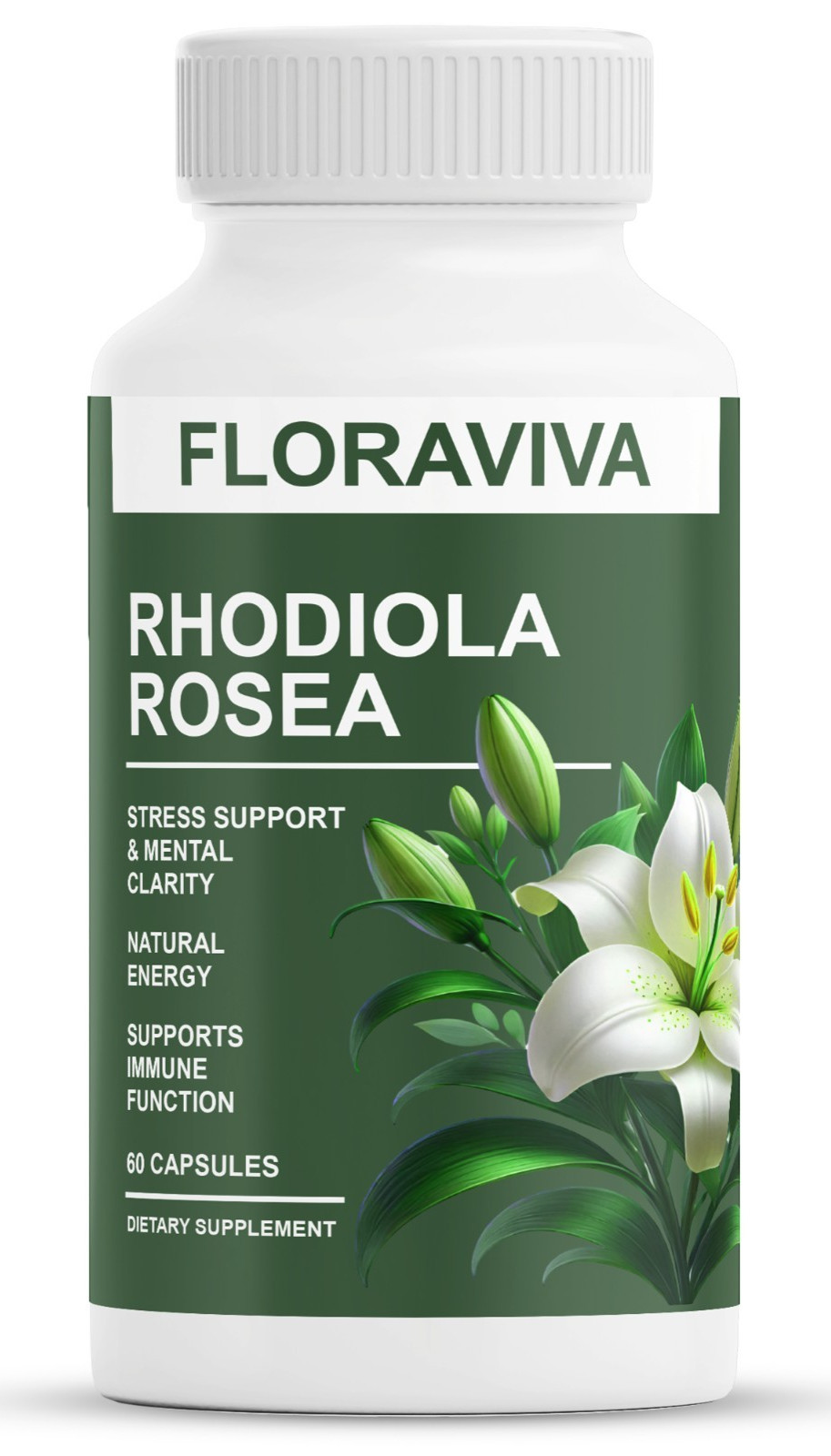 1-Pack Rhodiola Rosea Capsules – Floraviva for Energy, Focus, Mood