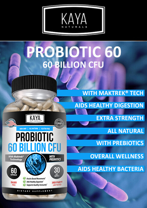 (2 Pack) Probiotic 60 Billion with Prebiotics Immune Function Healthy Digestion