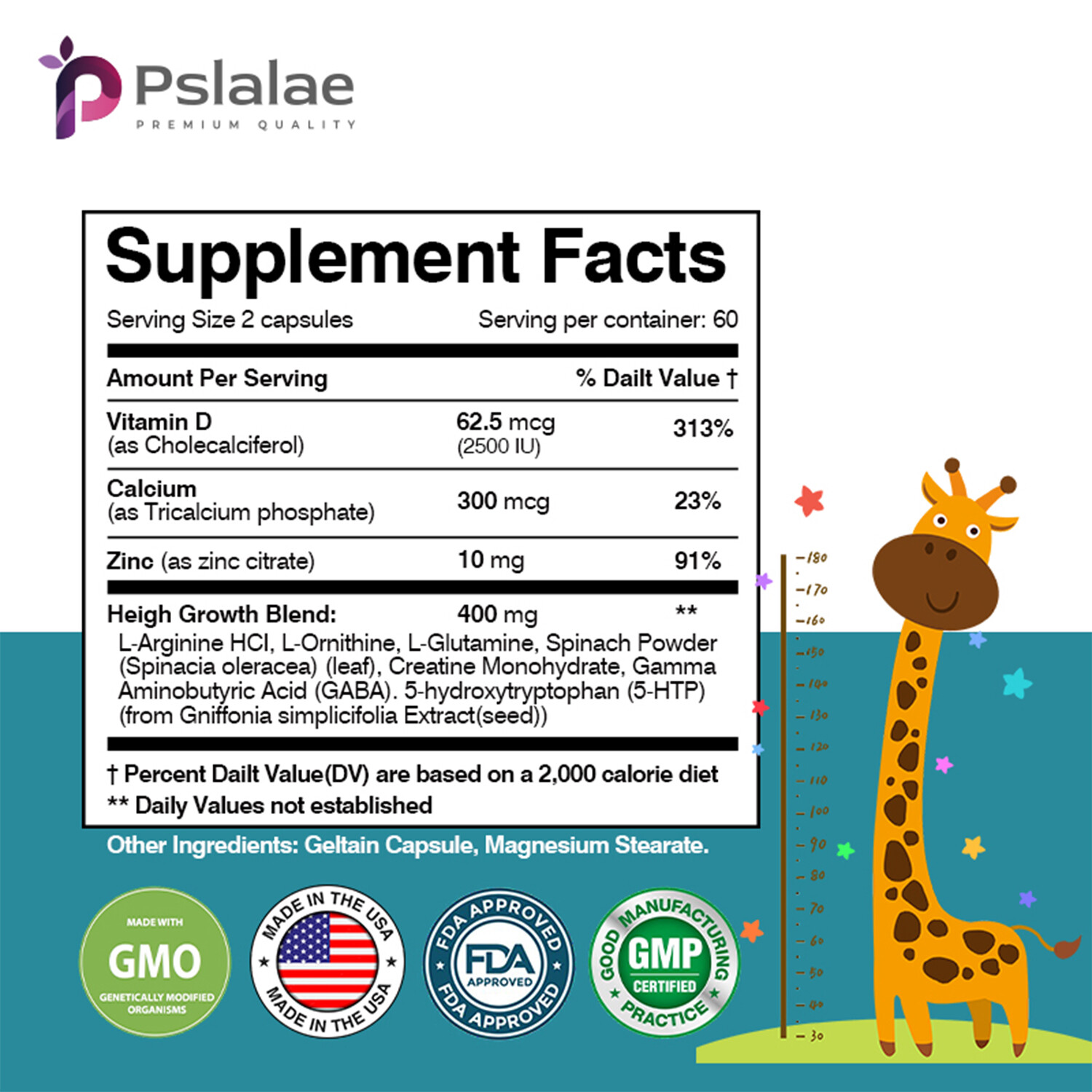 Height Growth – Calcium, Vitamin D, Increased Potent Bone Growth & Joint Health
