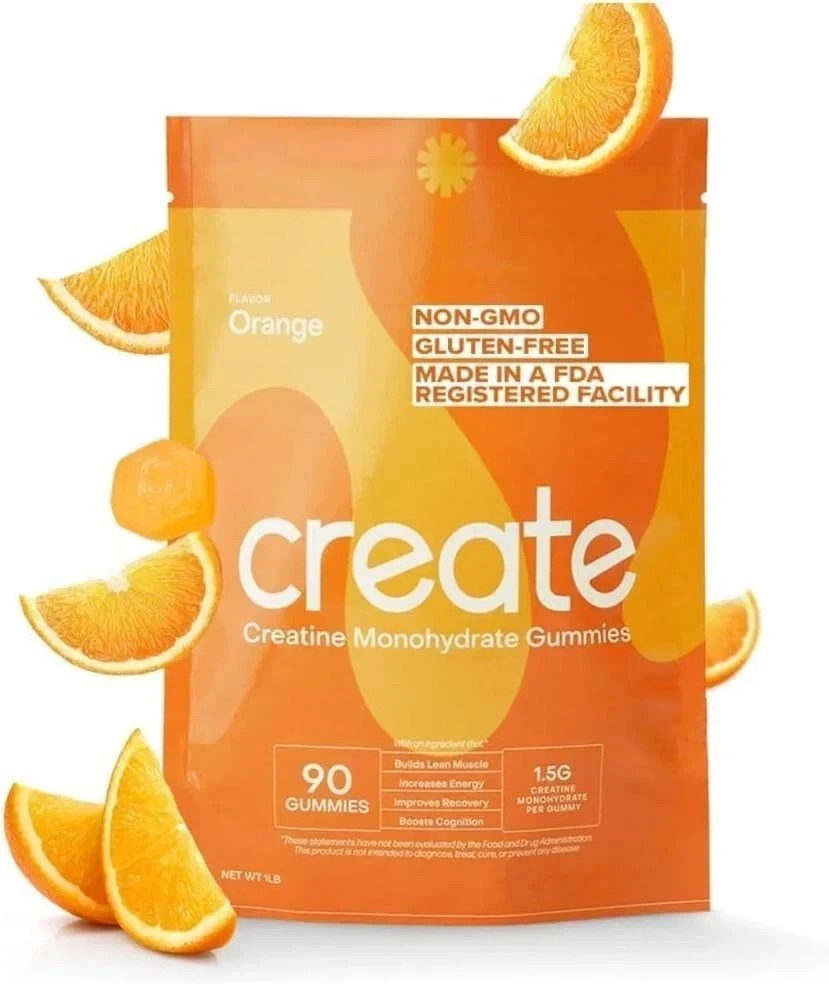 Create Creatine Monohydrate Gummies – Orange – 90 Count – NEW & SEALED