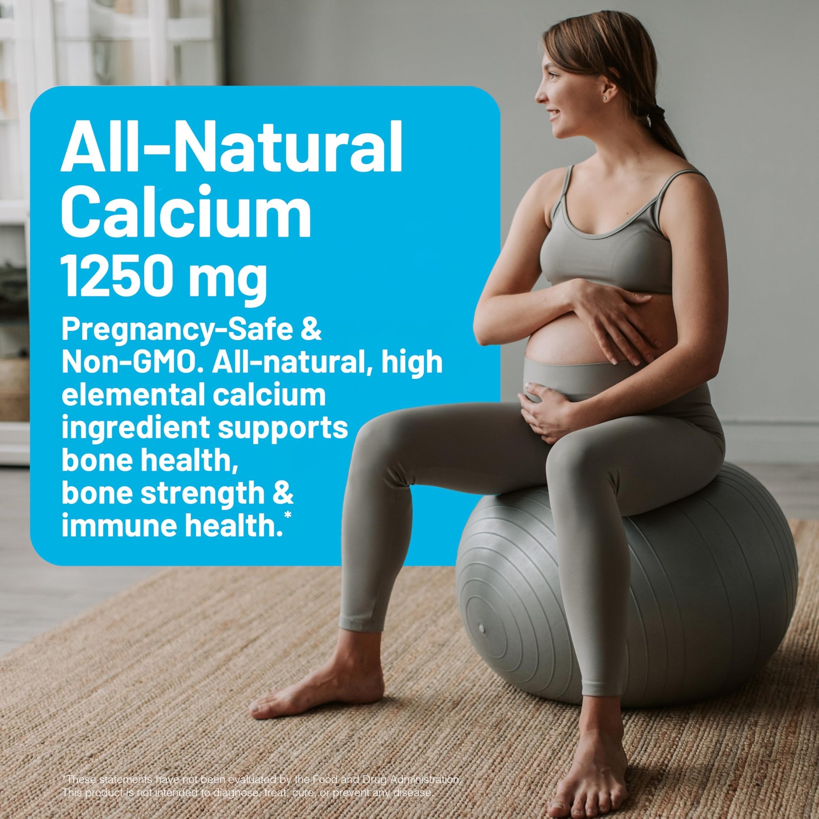 NatureWise High-Purity, All-Natural Calcium 1250mg + 60 Count (Pack of 1)