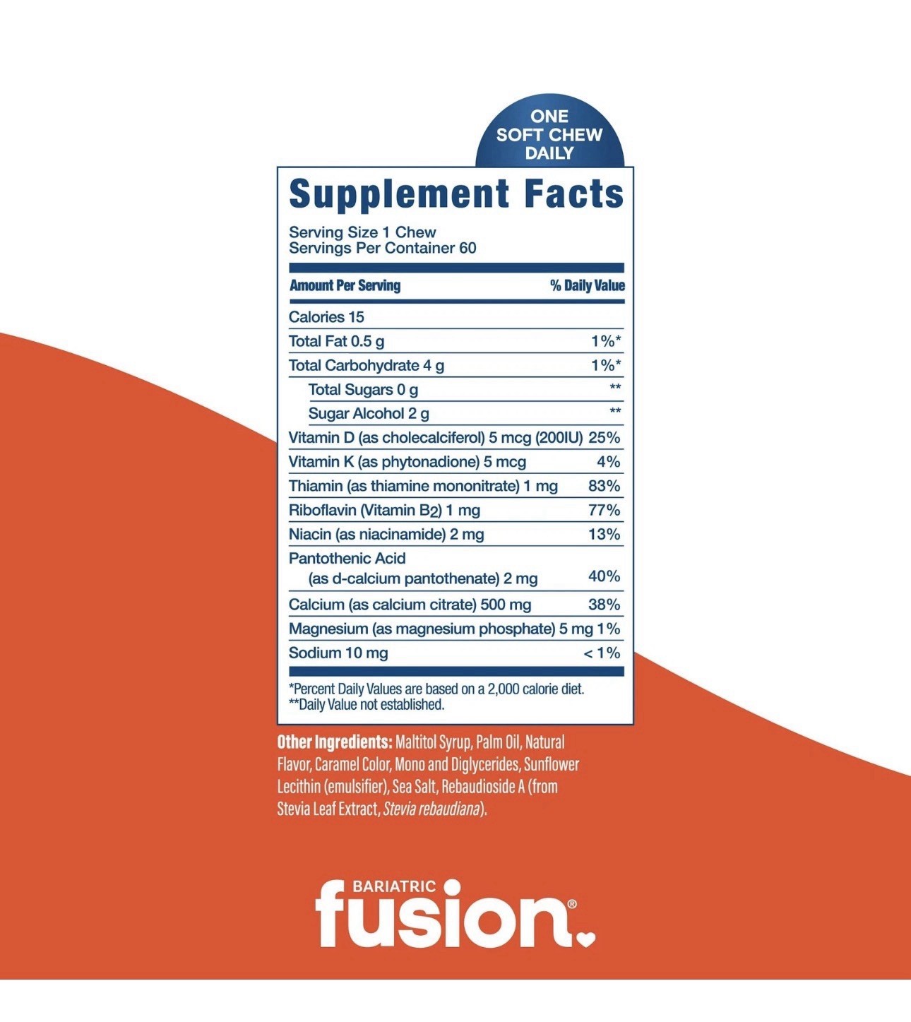 Bariatric Fusion Calcium Supplement Chews | 60 Count (Pack of 1)