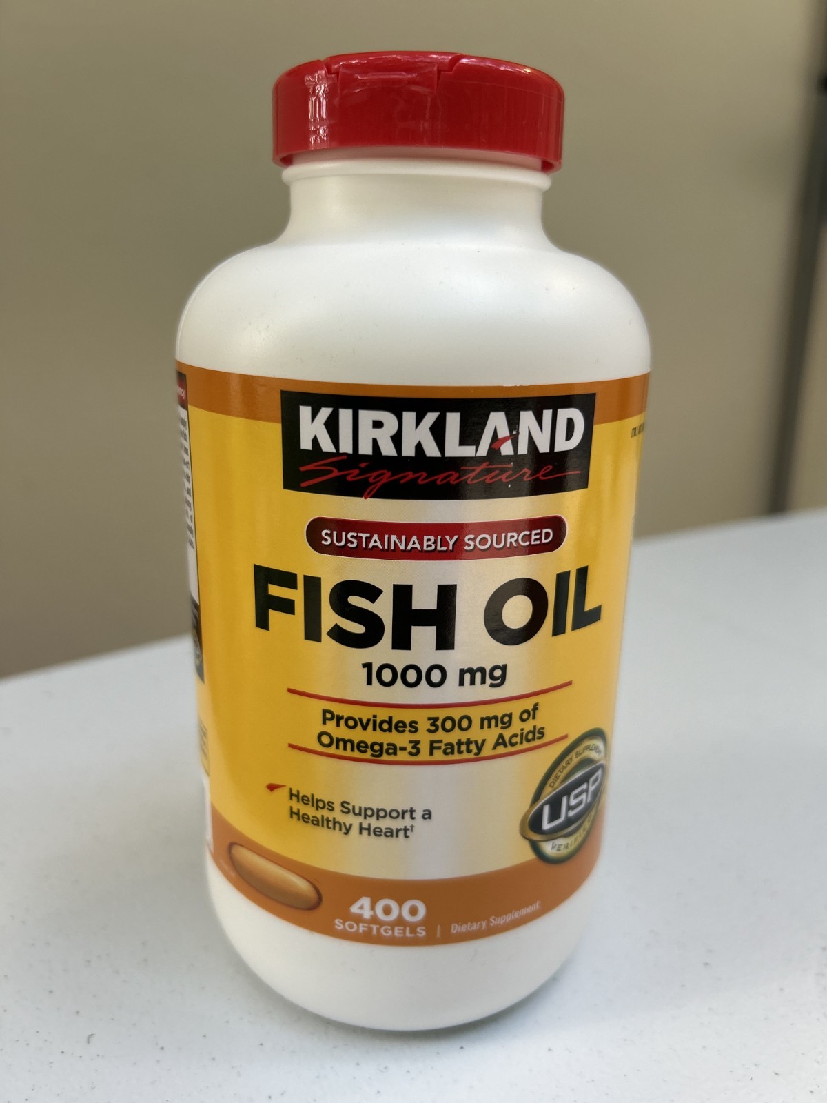 One Lot of 15 – Kirkland Signature Fish Oil 1000 mg – 400 Softgels – EXP 06/2029