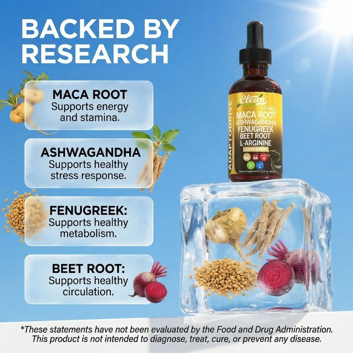 1-3PCS AdaptoDrive Liquid Drops – Energy & Hormone Support W/ Maca & Ashwagandha