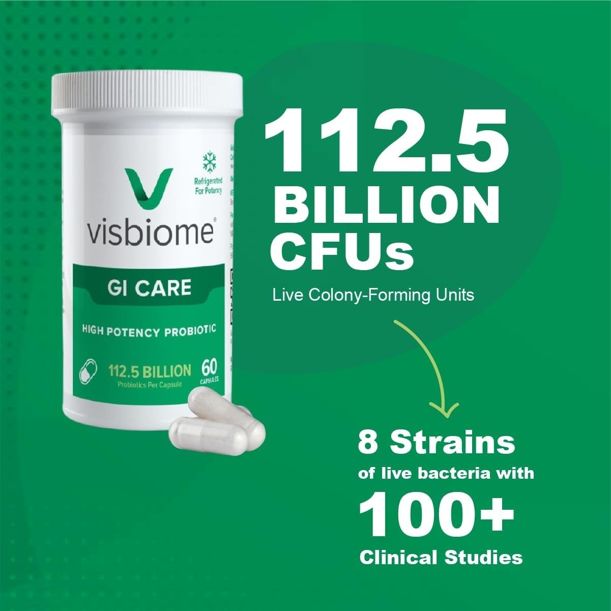 Visbiome® GI Care – High Potency Probiotic – 112.5 60 Count (Pack of 3)