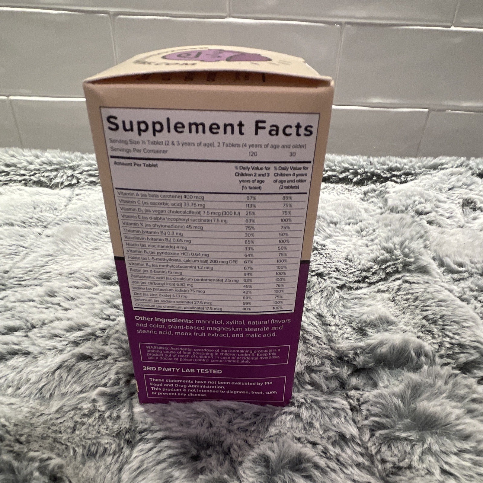 Renzo’s Picky Eater Kids Multivitamin w/ Iron Orange 60 Melty Tabs Vegan