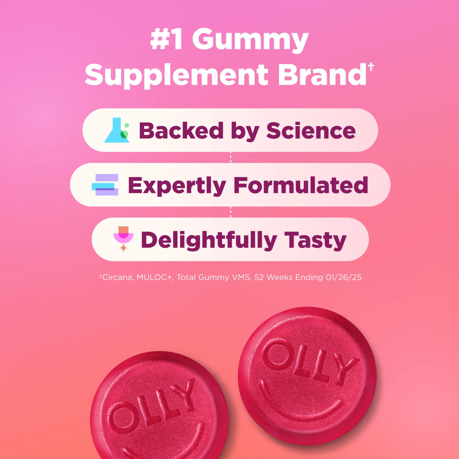 OLLY Undeniable Beauty Gummies, Biotin, Keratin, Supplement for Hair, Skin, Nail