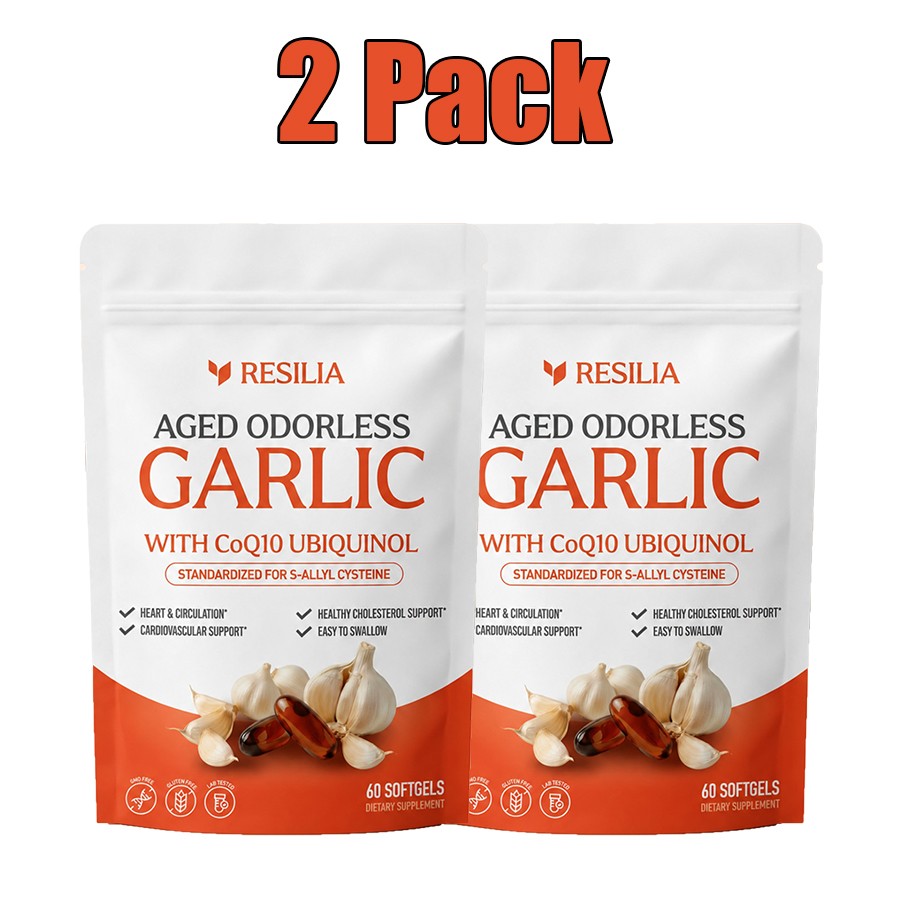 1/2/3 Pack Resilia Garlic Extract 1200mg Softgels – Odorless Aged Garlic Extra