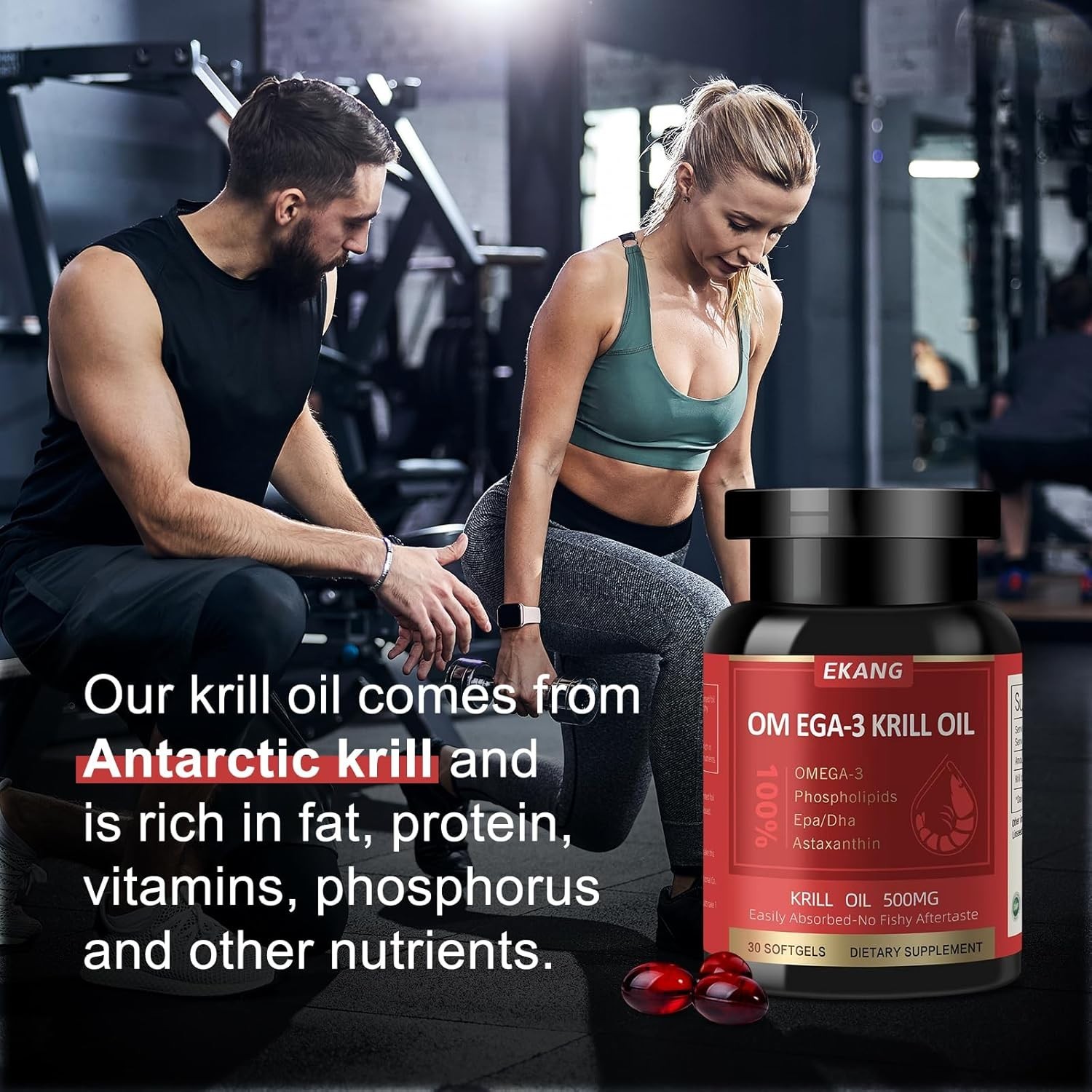 Wild-Caught Omega-3 Krill Oil 500 mg Softgels – Purity and Health in Every Dose