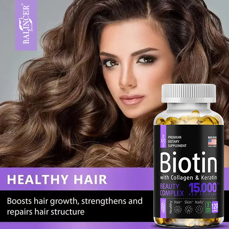 Biotin with Collagen & Keratin 15,000mcg For Hair,Skin,Nails,Joints Vitamins