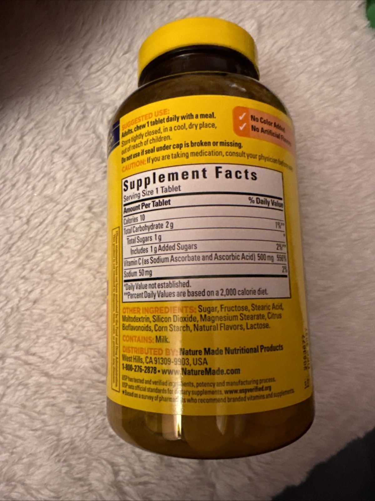 150 TABLETS NATURE MADE CHEWABLE C 500MG CHEW VITAMIN ORANGE Exp 12/2027