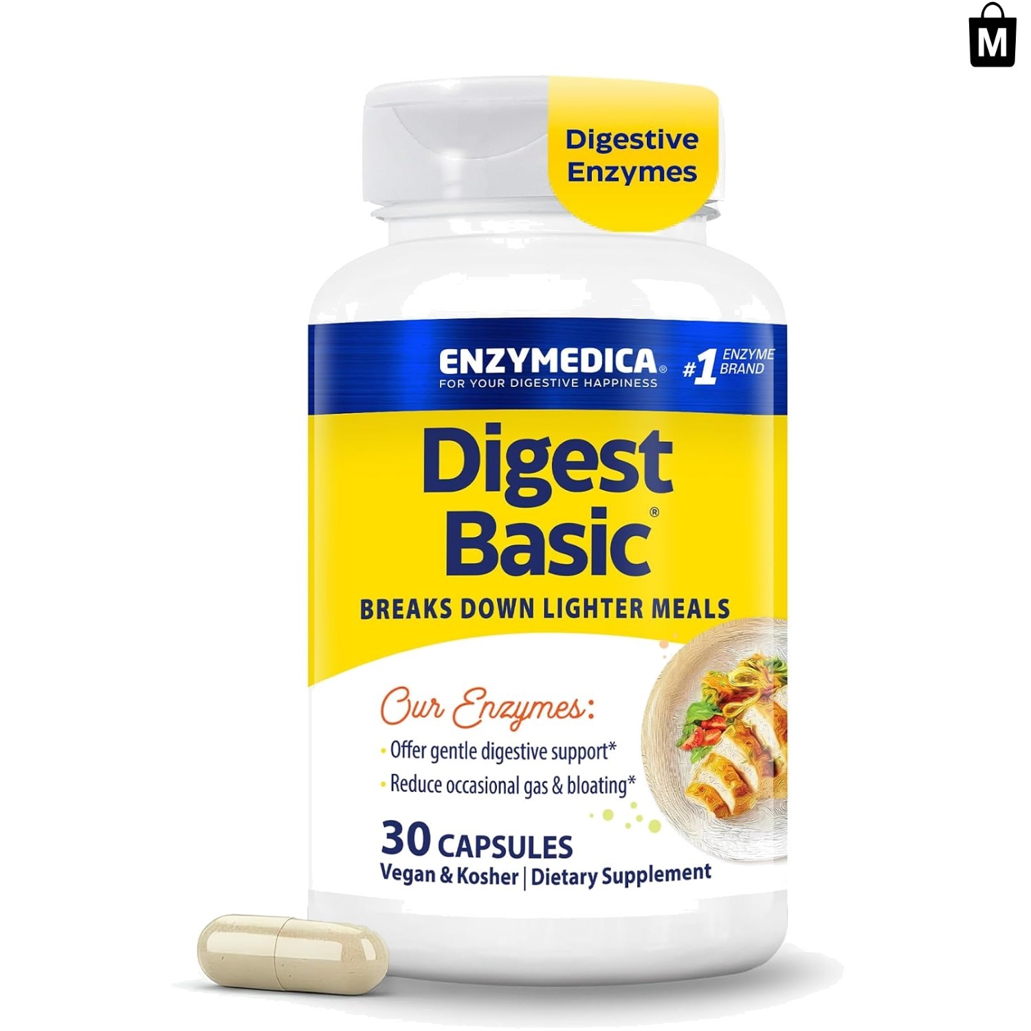 Digest Basic 30 Capsules – Multi-Enzyme Support for Gas & Bloating Relief