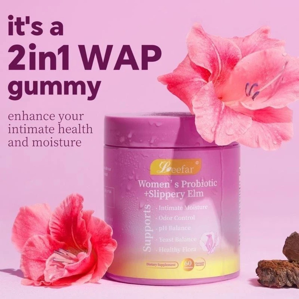 3PCS Women’s Probiotic Gummies Slippery Elm Pineapple pH Balance 60 Gummies