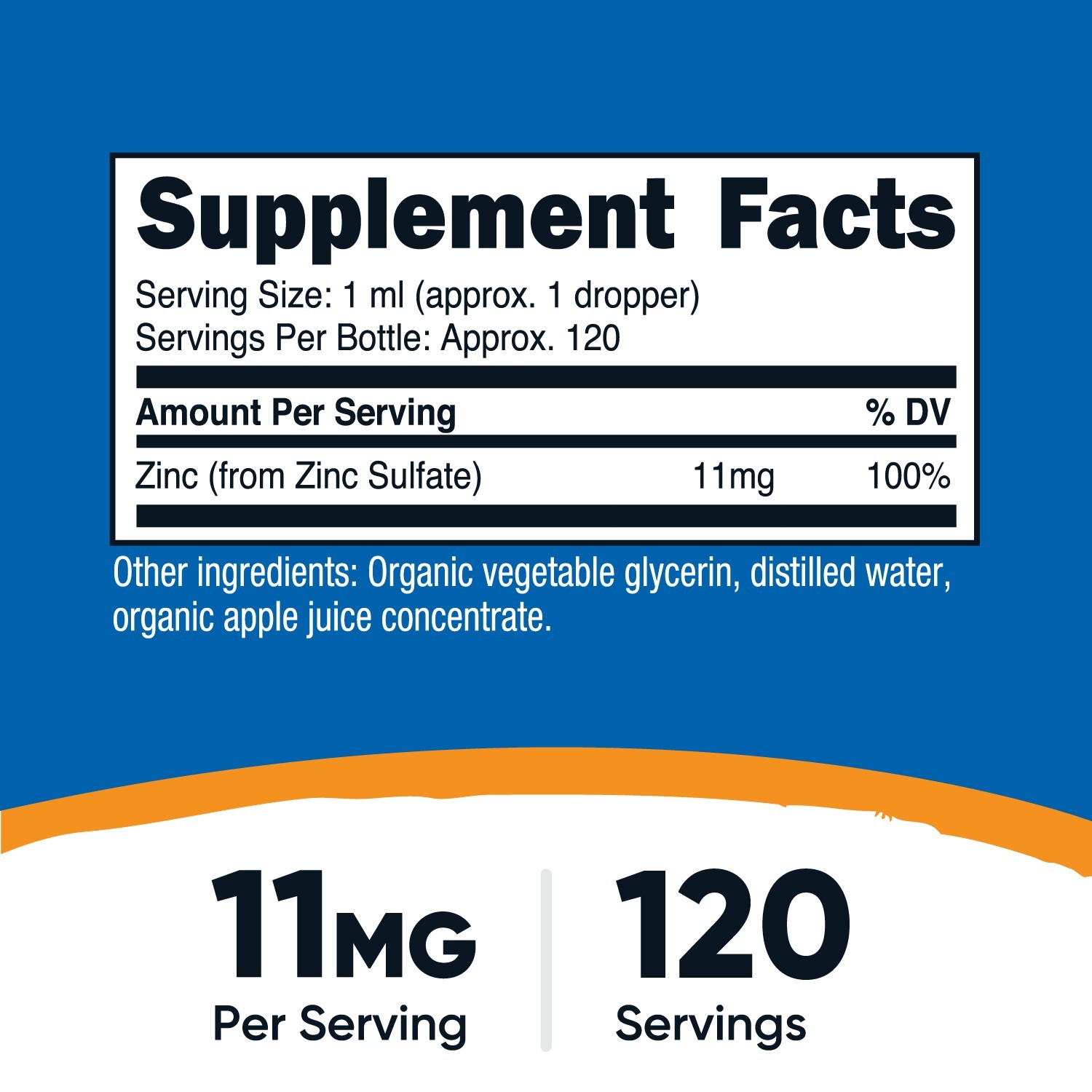 Nutricost Organic Ionic Zinc Drops (11mg) 4 fl oz – Liquid Drops, USDA Organic