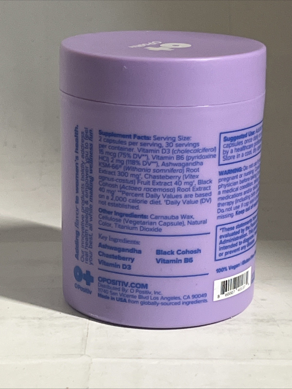 O Positiv MENO Vitamins for Menopause 60 VegCaps Exp 01/27