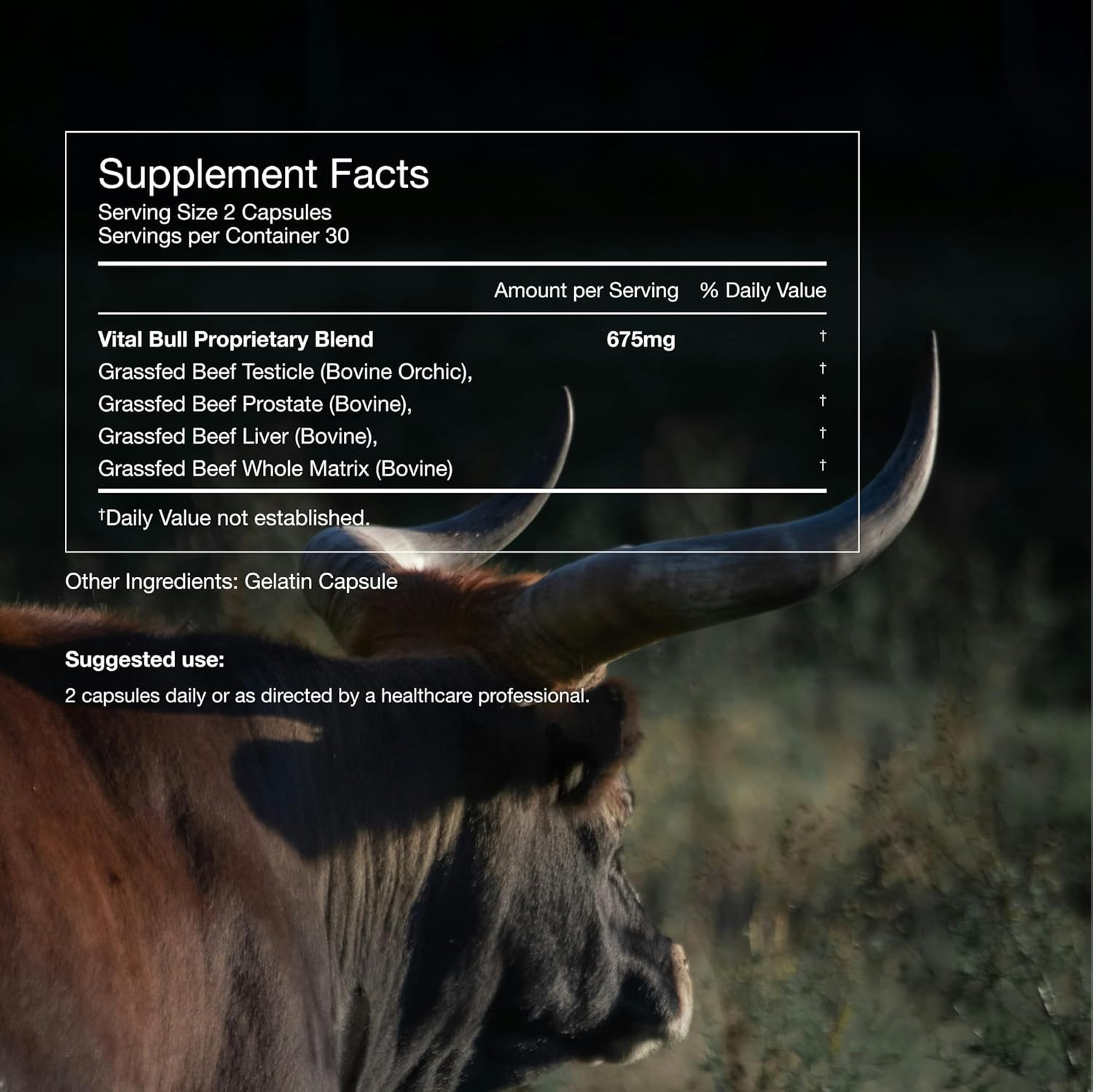 2x Lonvera Vital Bull Beef Organ Supplement for Men – Grass Fed Organs
