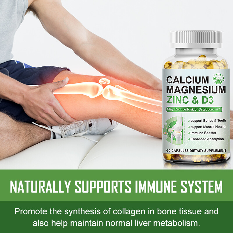 NEW Calcium Magnesium Zinc with Vitamin D3 Support Strong Bone & Muscle Health