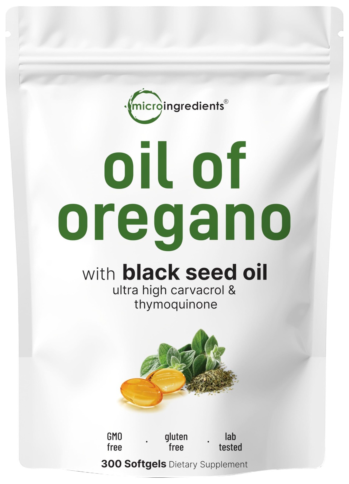 Oregano Oil Softgels 300ct | 2-in-1 Black Seed Oil | 4X Carvacrol & Thymoquinone