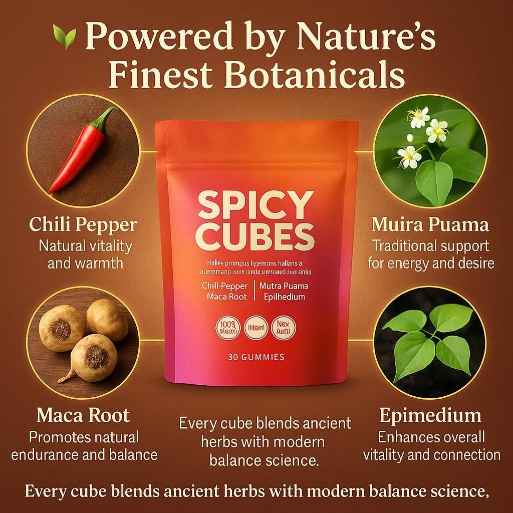 Peach Gummies Spicy Cubes 30 Gummies 1 Bag Support for Calm and Relaxation Hot