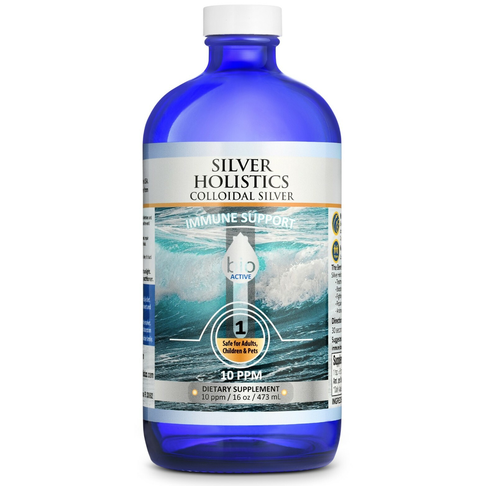 Silver Holistics Real Colloidal Silver Liquid Natural & Organic Supplement