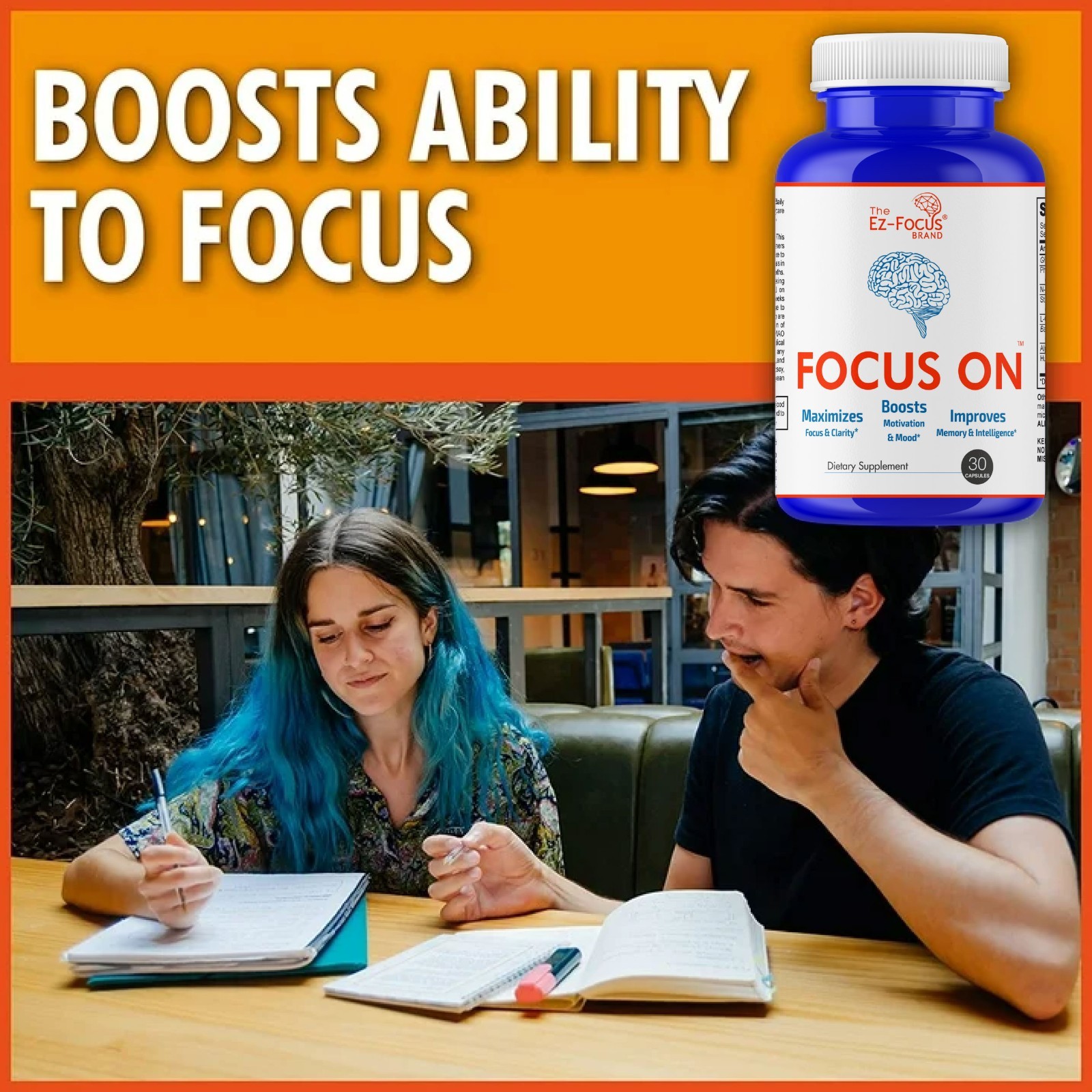 Adult Vitamin Brain Boost Nootropics for Focus Memory Clarity Sharp Mind 30Caps