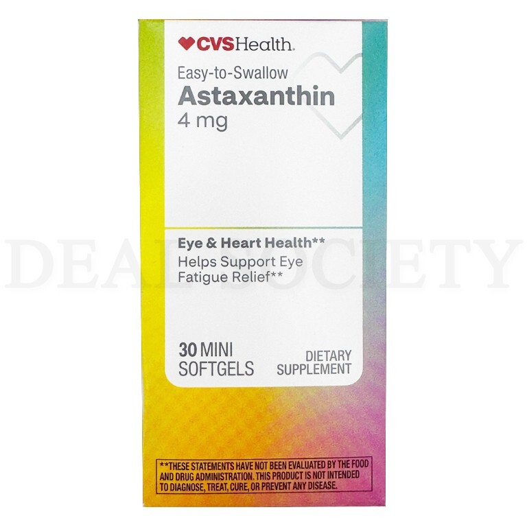 CVS Health Easy To Swallow Astaxanthin 4mg 30 Count Each Lot of 3