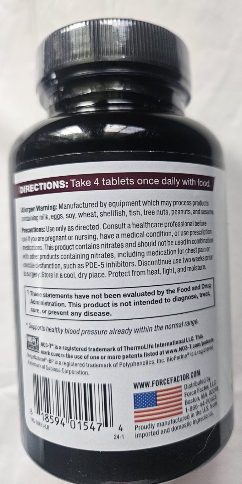 Force Factor Total Beets Blood Pressure Support 120 Count (Pack of 1), Beet