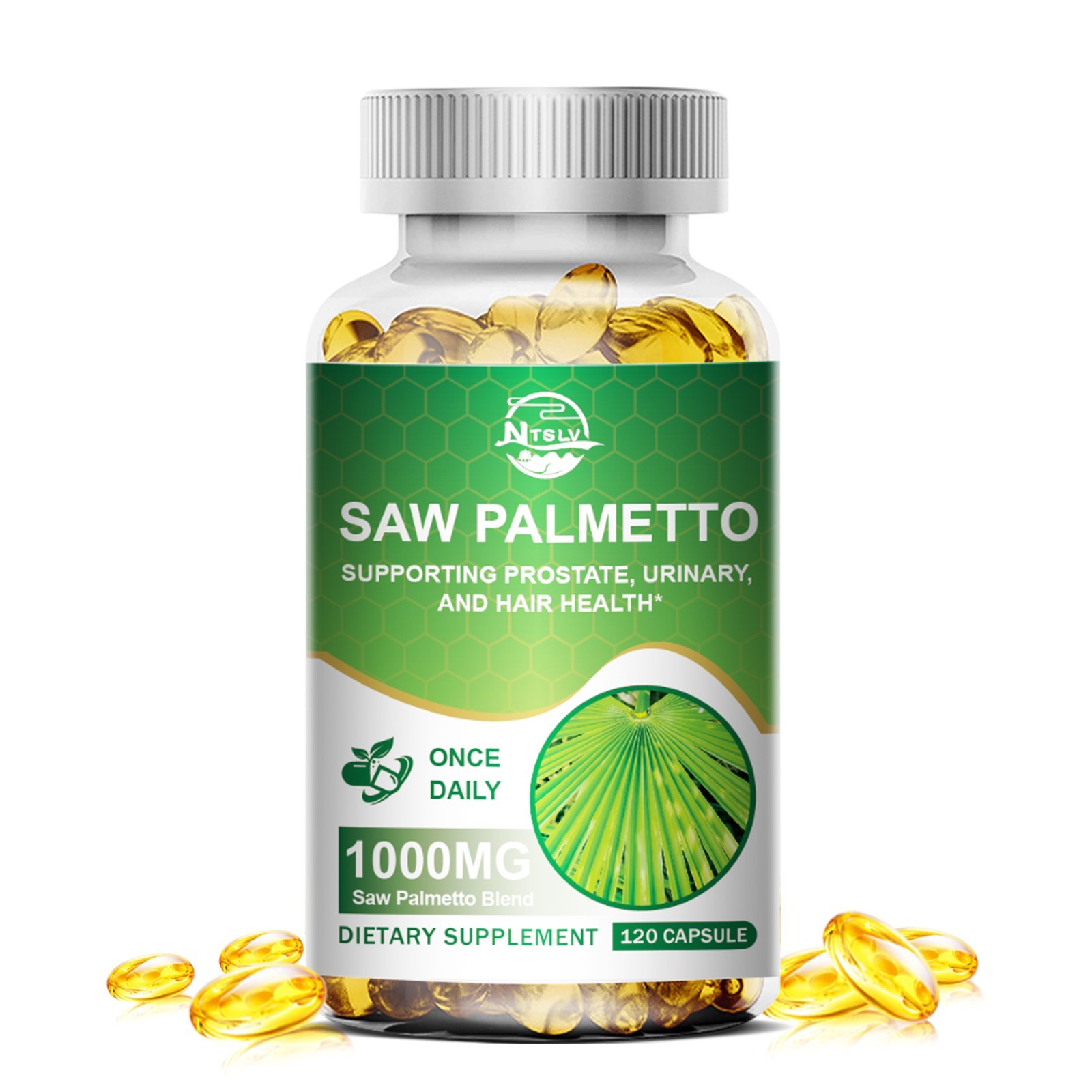 Saw Palmetto 1000mg 120 Capsules Men’s Wellness Dietary Supplement