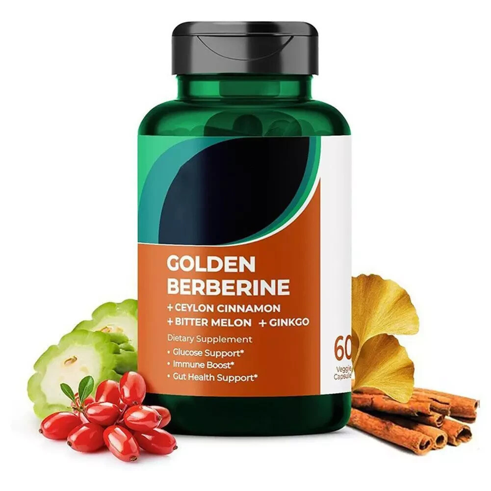 Golden Berberine Glucose Boost, Immune Support, Health Gut Supplements US Seller