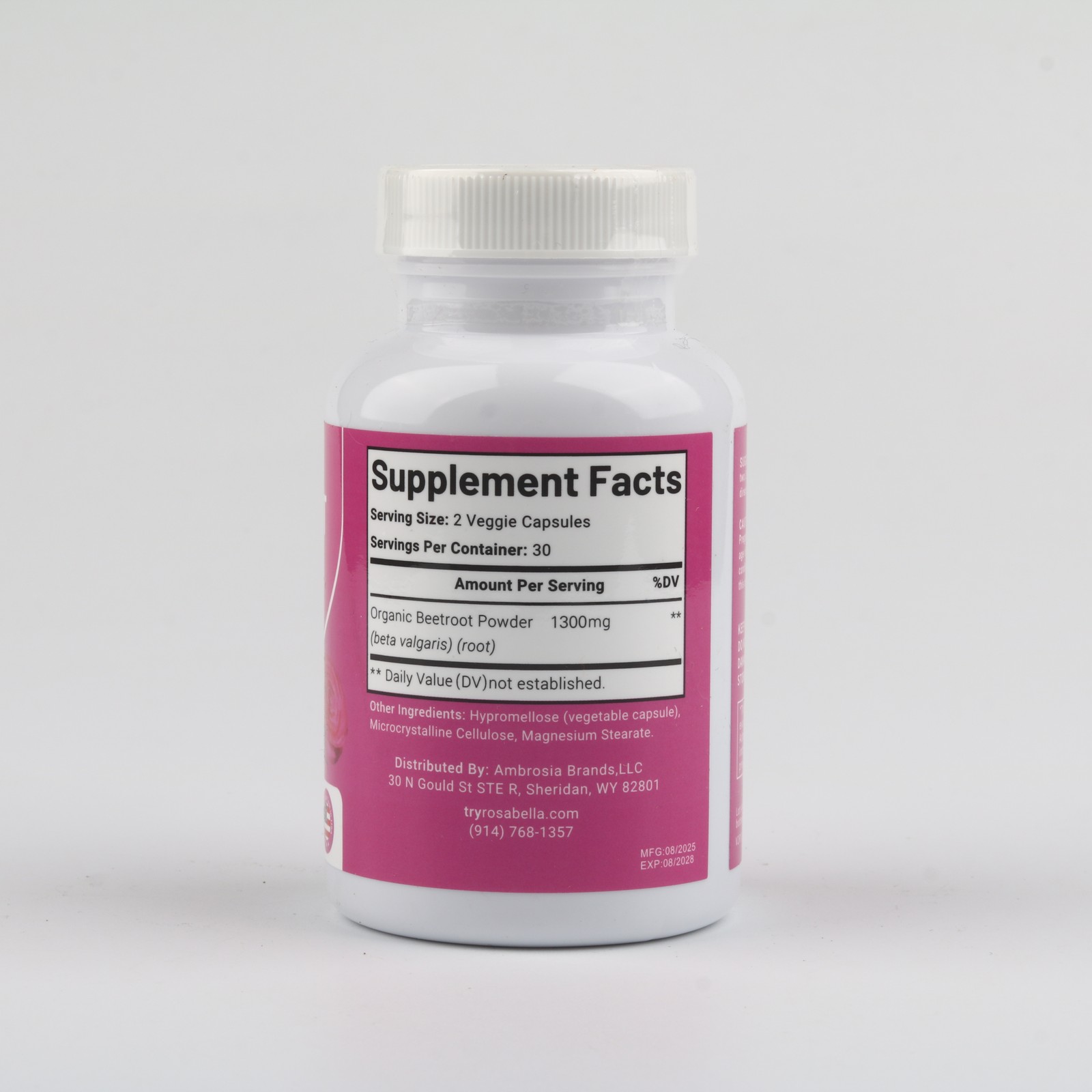 Rosabella Organic Beet Root 60 Capsules Natural Energy Boost Blood Pressure
