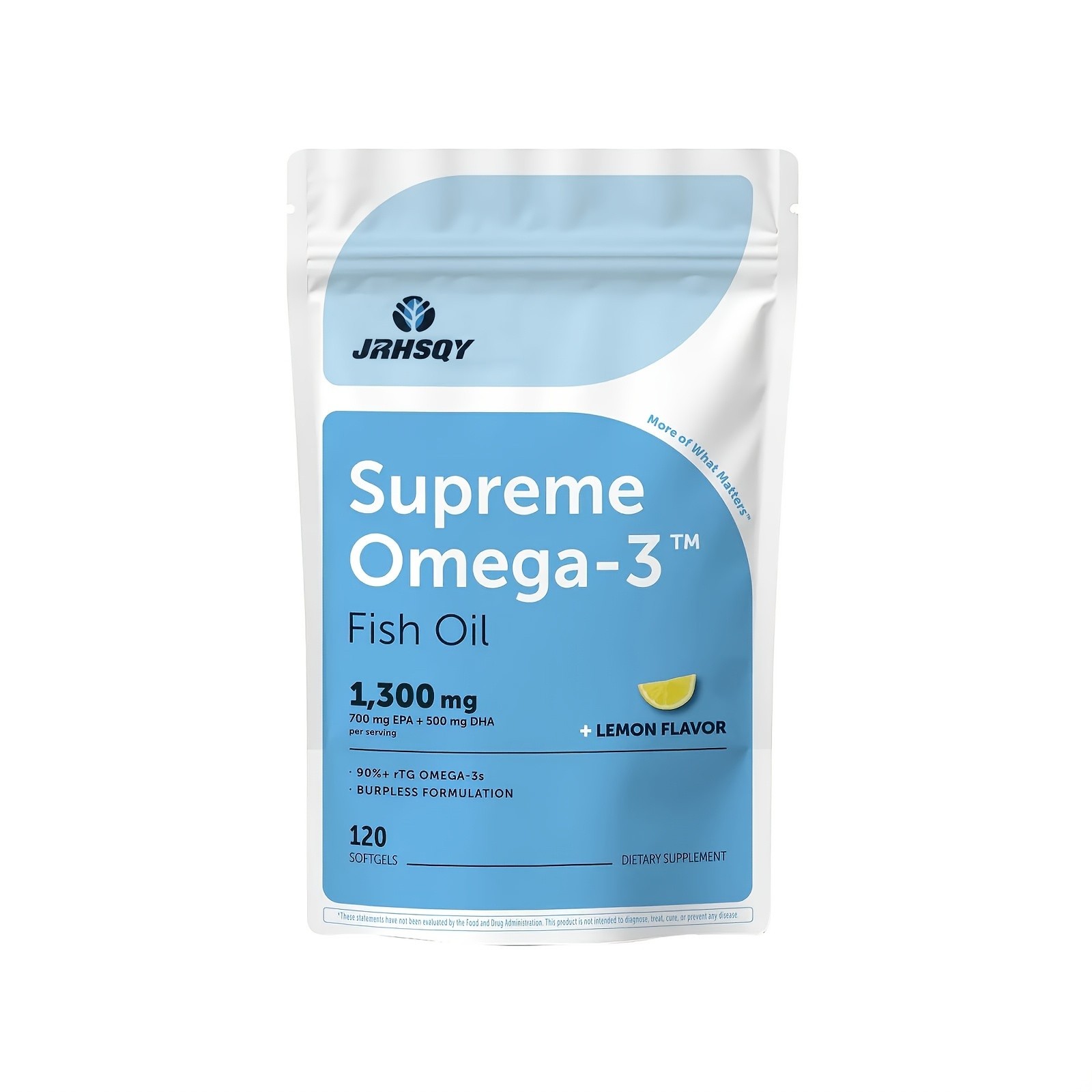 Omega-3 Fish Oil Supplement with High EPA DHA & Vitamin D3, Triple Strength rTG